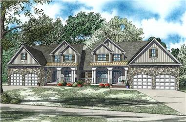 4-Bedroom, 2470 Sq Ft Per Unit Country-Style Duplex - 153-1082 - Front Exterior