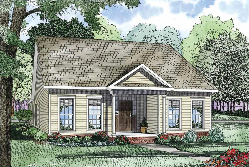 Front elevation of Country home (ThePlanCollection: House Plan #153-1083)
