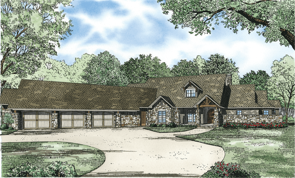 Front elevation of Country home (ThePlanCollection: House Plan #153-1089)