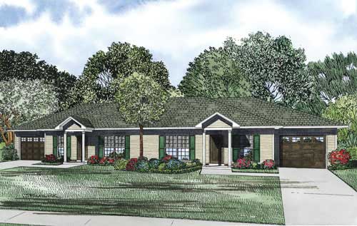 Home Plan Front Elevation of this 2-Bedroom,1704 Sq Ft Plan -153-1093
