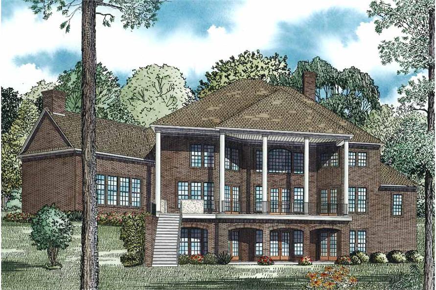 Rear View of this 6-Bedroom,9536 Sq Ft Plan -153-1096