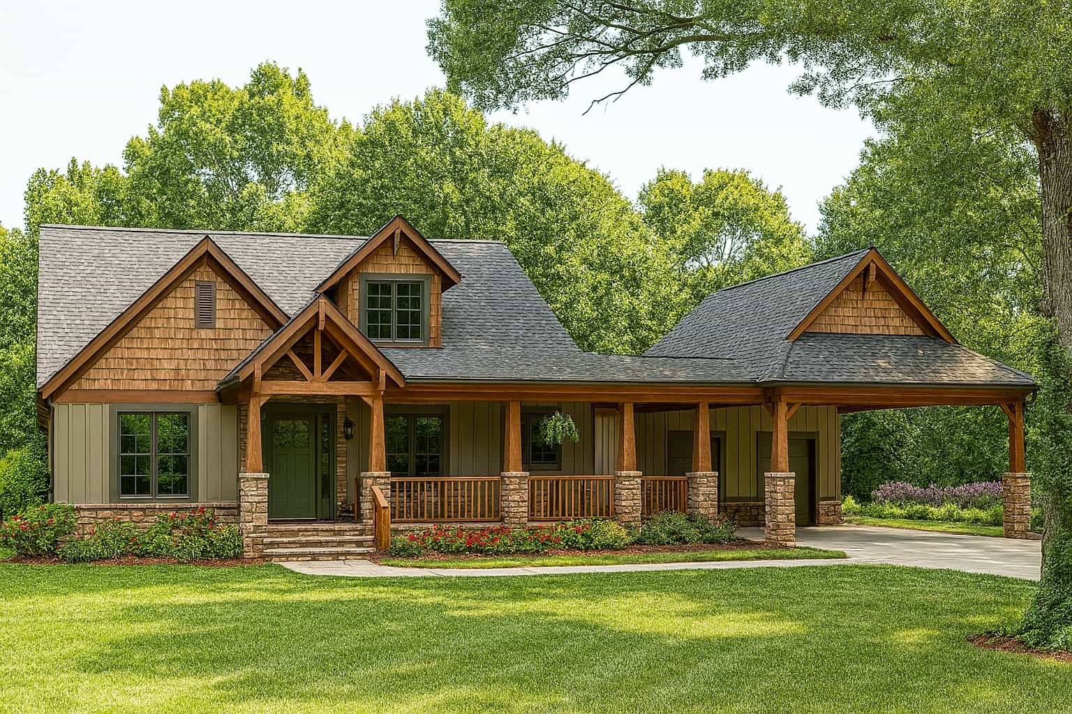 Home Plan Rear Elevation of this 4-Bedroom,3399 Sq Ft Plan -153-1106