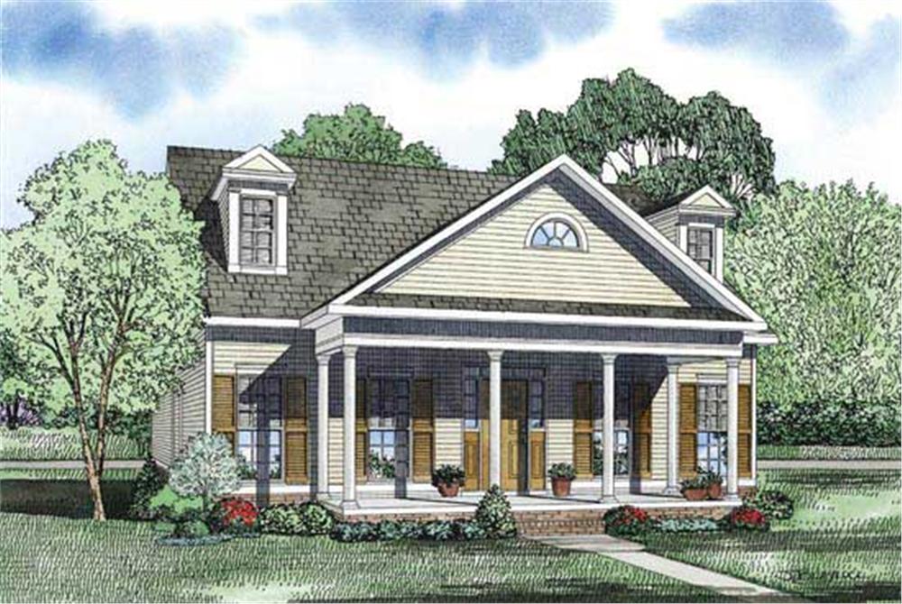 Front elevation of Country home (ThePlanCollection: House Plan #153-1118)