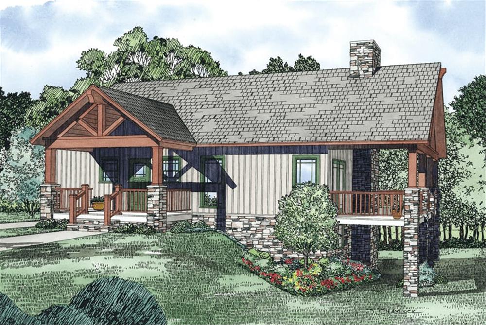 Front elevation of Rustic home (ThePlanCollection: House Plan #153-1119)
