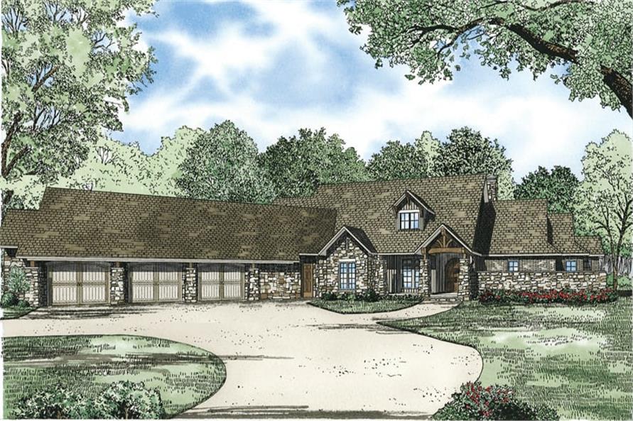 Front elevation of Country home (ThePlanCollection: House Plan #153-1124)