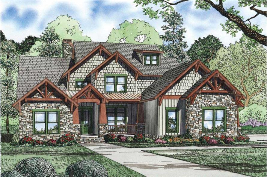 Craftsman Home  Plan  4 Bedrms 3 Baths 3843 Sq  Ft  