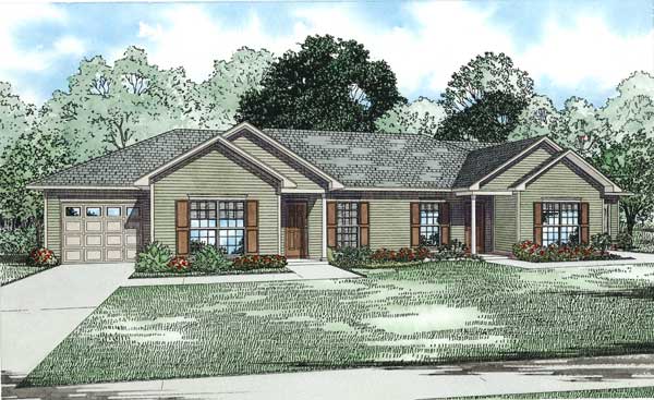 Home Plan Front Elevation of this 4-Bedroom,2024 Sq Ft Plan -153-1129