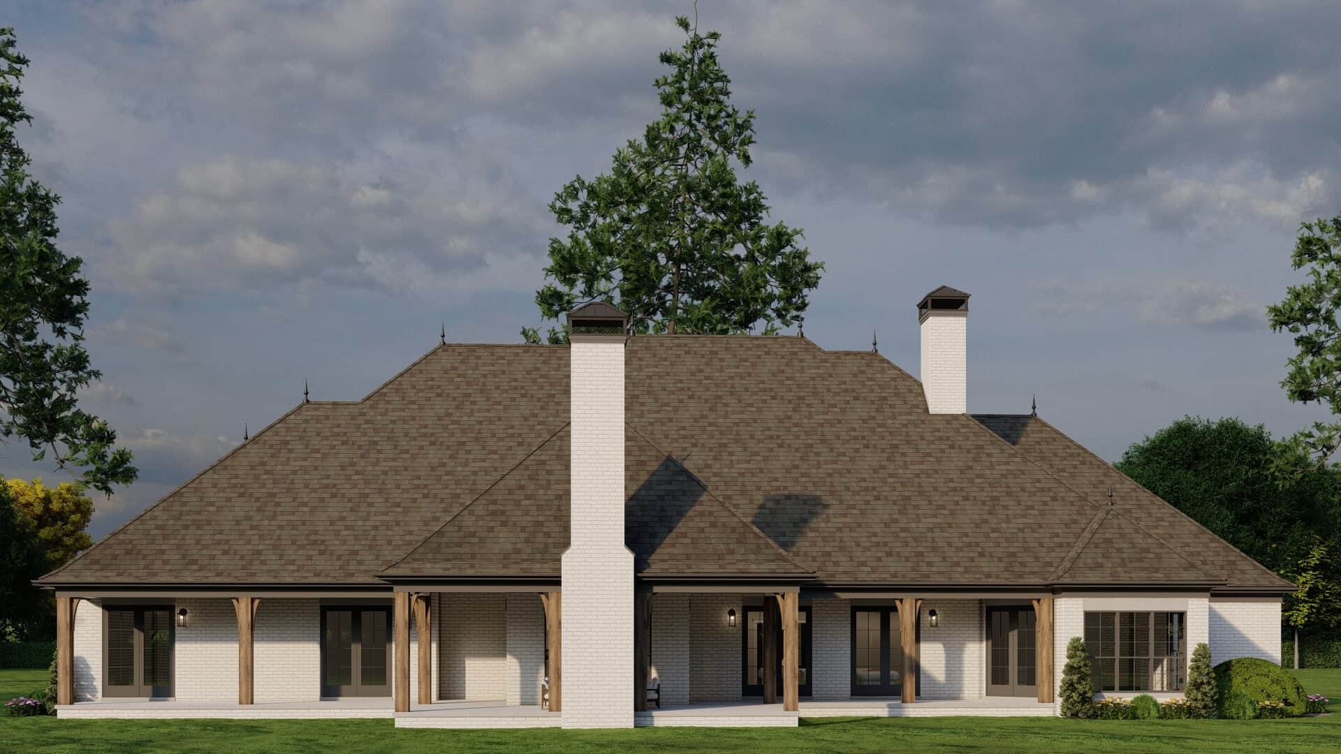 Rear View of this 4-Bedroom,4810 Sq Ft Plan -153-1130