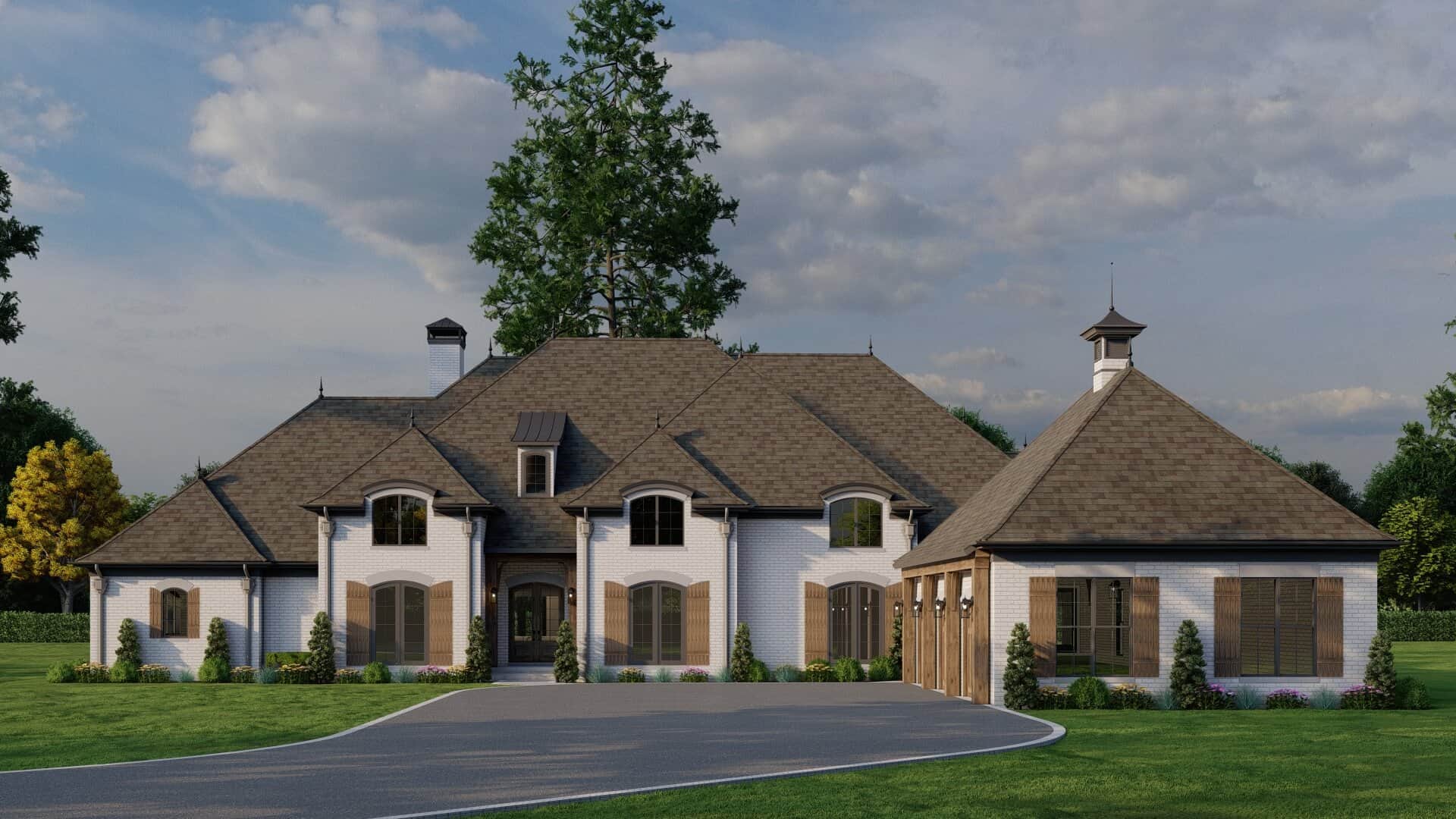 European style luxury home (ThePlanCollection: House Plan #153-1130)