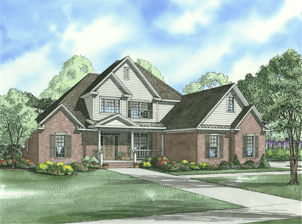 Front elevation of Country home (ThePlanCollection: House Plan #153-1135)