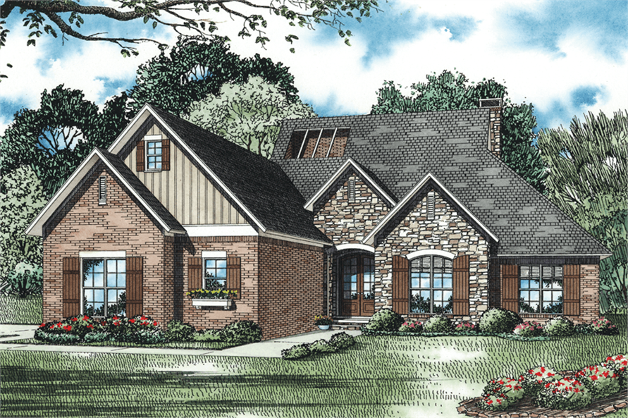 Front elevation of Country home (ThePlanCollection: House Plan #153-1138)