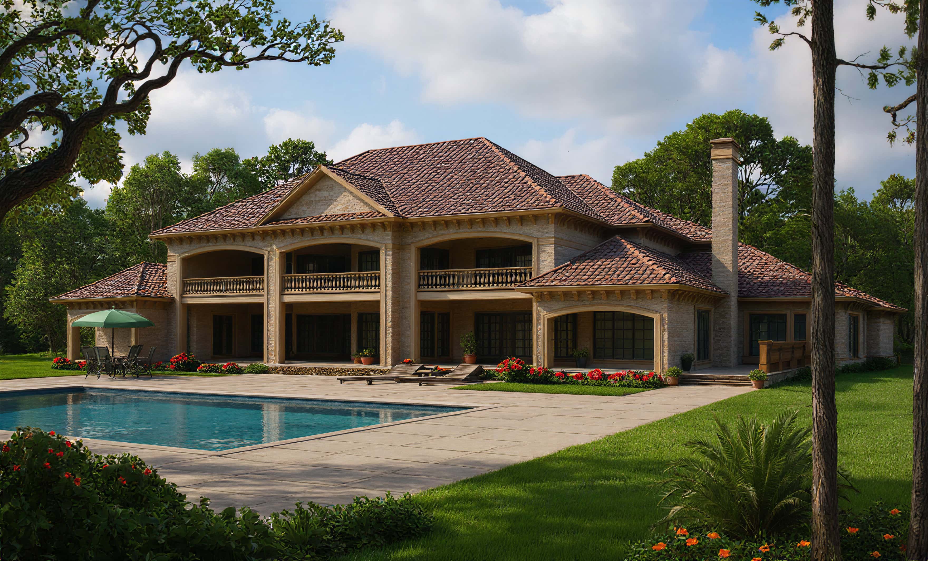 Home Plan Rear Elevation of this 4-Bedroom,8484 Sq Ft Plan -153-1143