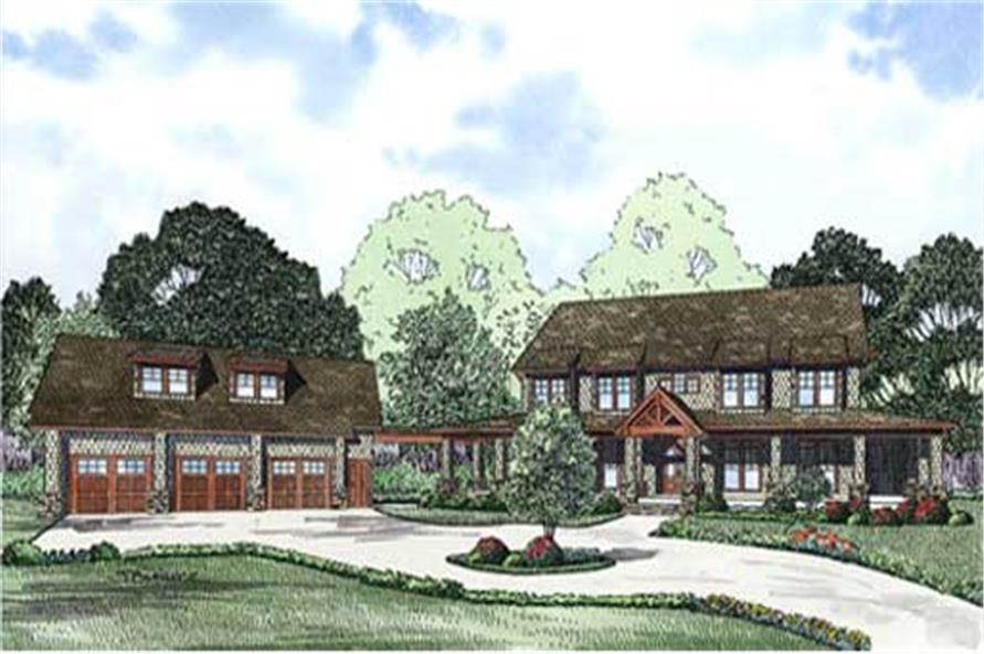 Home Plan Front Elevation of this 6-Bedroom,4623 Sq Ft Plan -153-1146