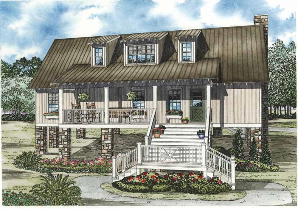 Front elevation of Country home (ThePlanCollection: House Plan #153-1151)