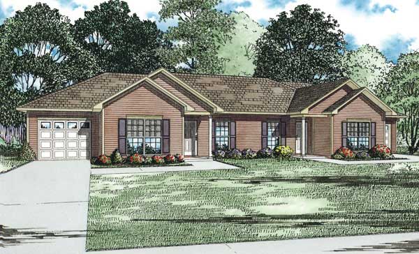 Home Plan Front Elevation of this 2-Bedroom,1012 Sq Ft Plan -153-1152