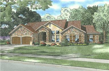 4-Bedroom, 2507 Sq Ft Country Tuscan Home Plan - 153-1160 - Main Exterior