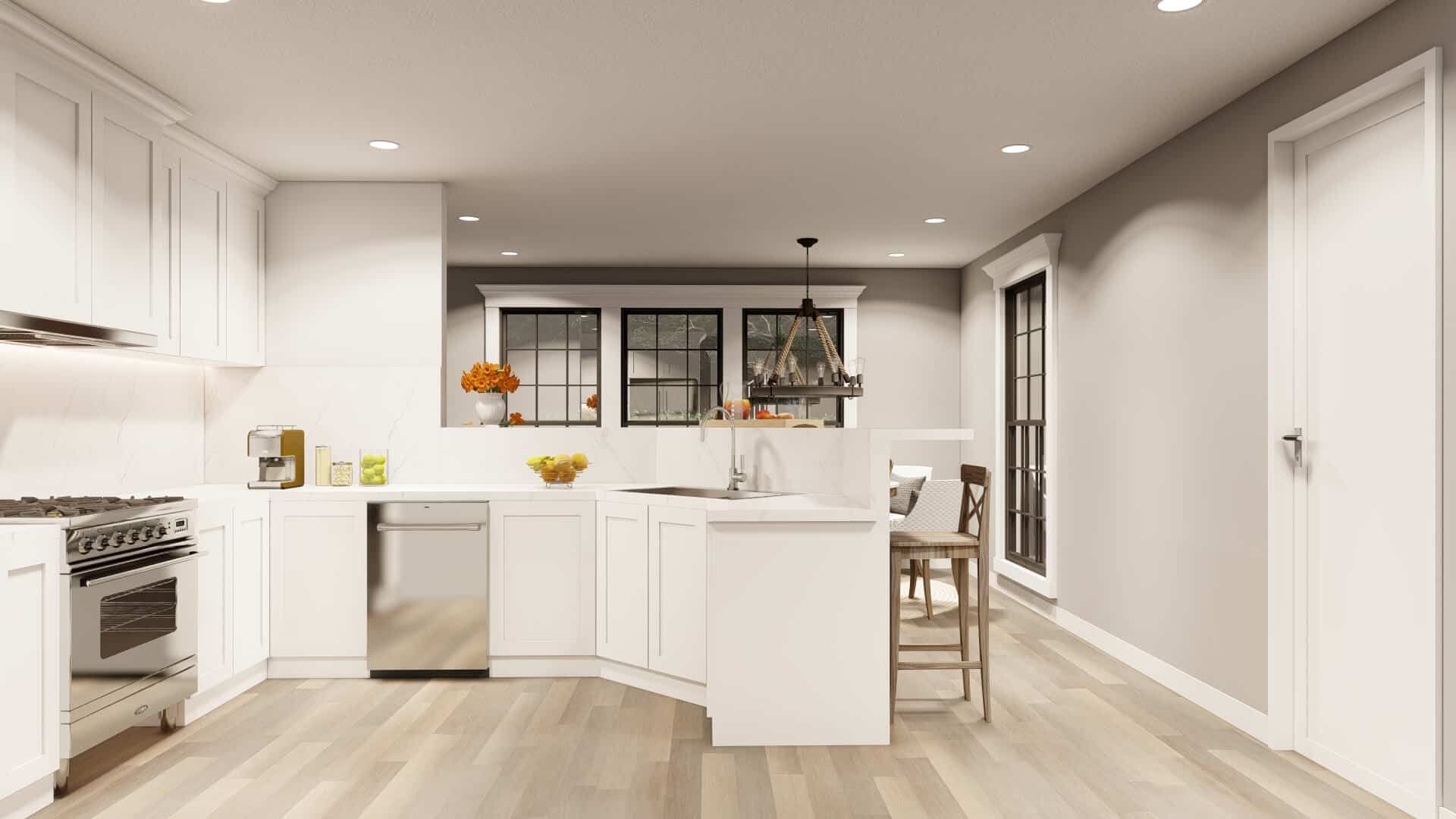 Kitchen: Breakfast Bar of this 4-Bedroom,2260 Sq Ft Plan -153-1168