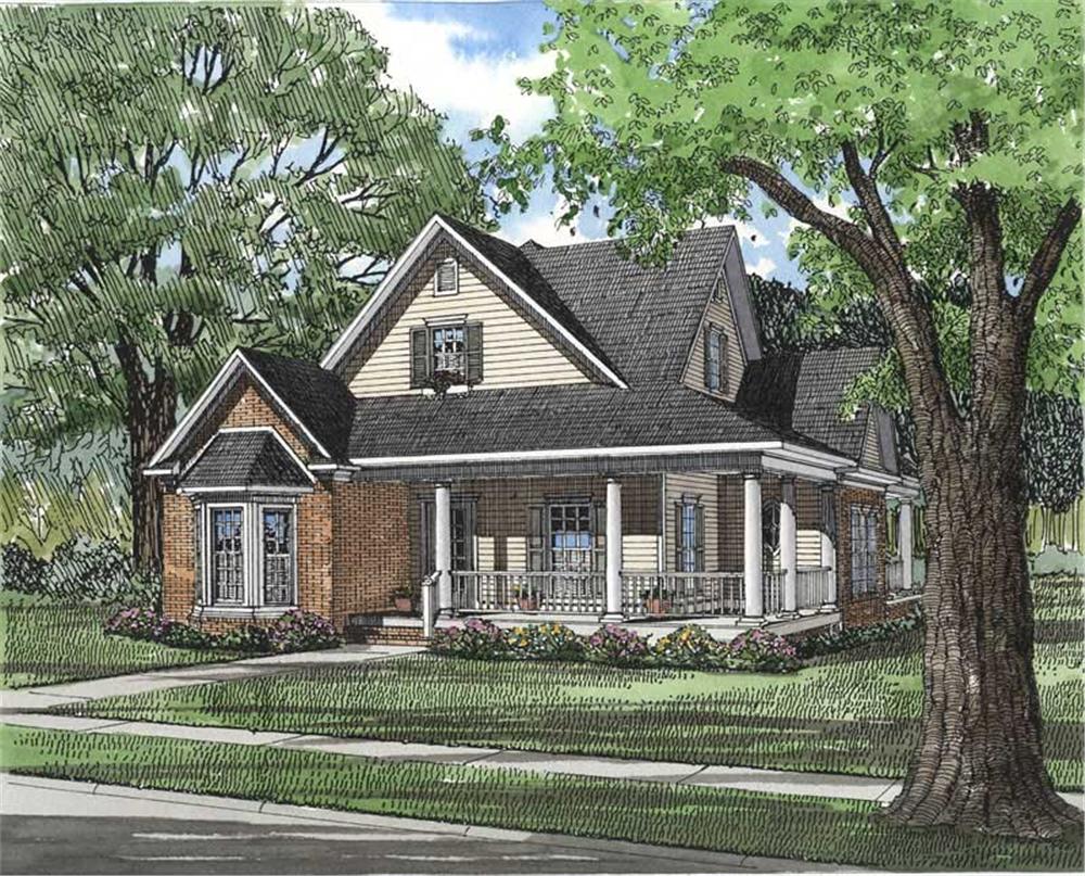 Front elevation of Southern home (ThePlanCollection: House Plan #153-1175)