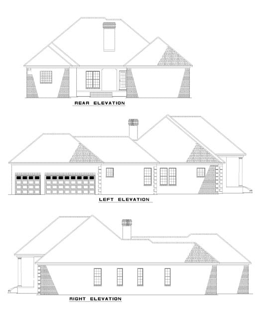 Home Plan Elevations of this 4-Bedroom,2555 Sq Ft Plan -153-1179