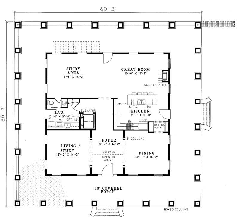 5 Bedrm, 7433 Sq Ft Southern Plantation House Plan 1531187