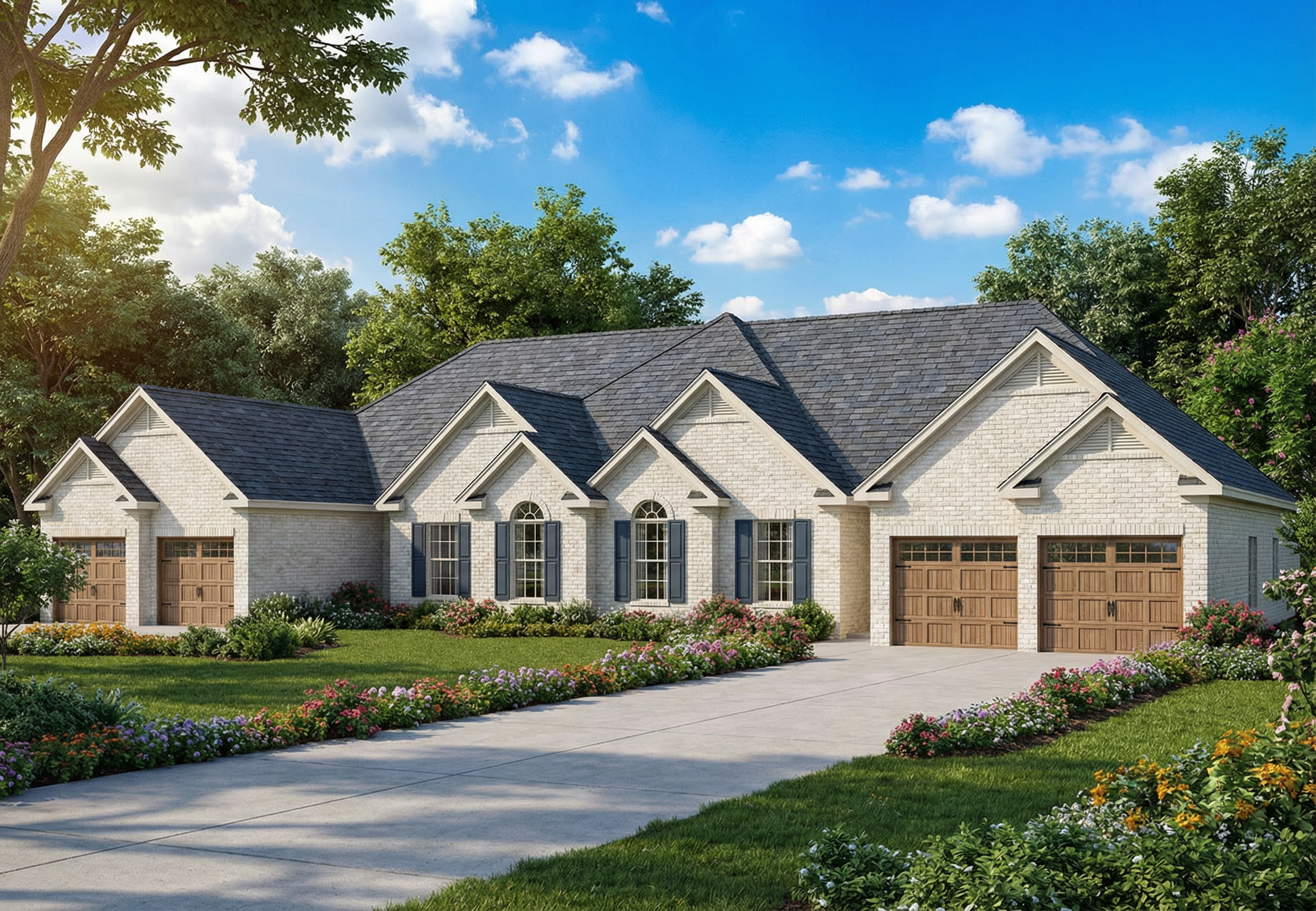 Front elevation of Multi-Unit home (ThePlanCollection: House Plan #153-1192)