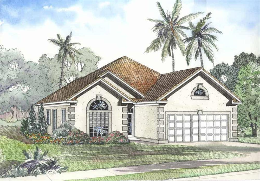 Front elevation of Coastal home (ThePlanCollection: House Plan #153-1194)