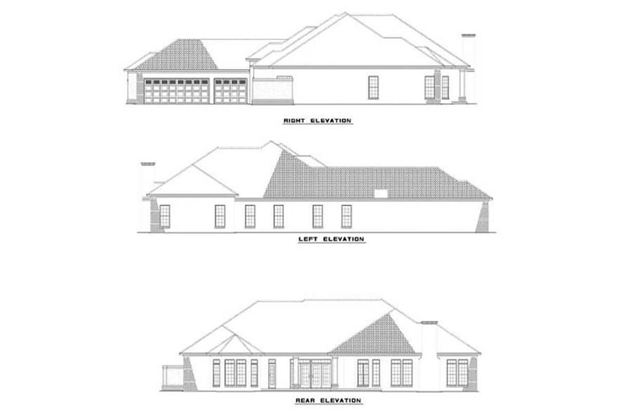 EXTERIOR ELEVATIONS of this 3-Bedroom,3654 Sq Ft Plan -3654