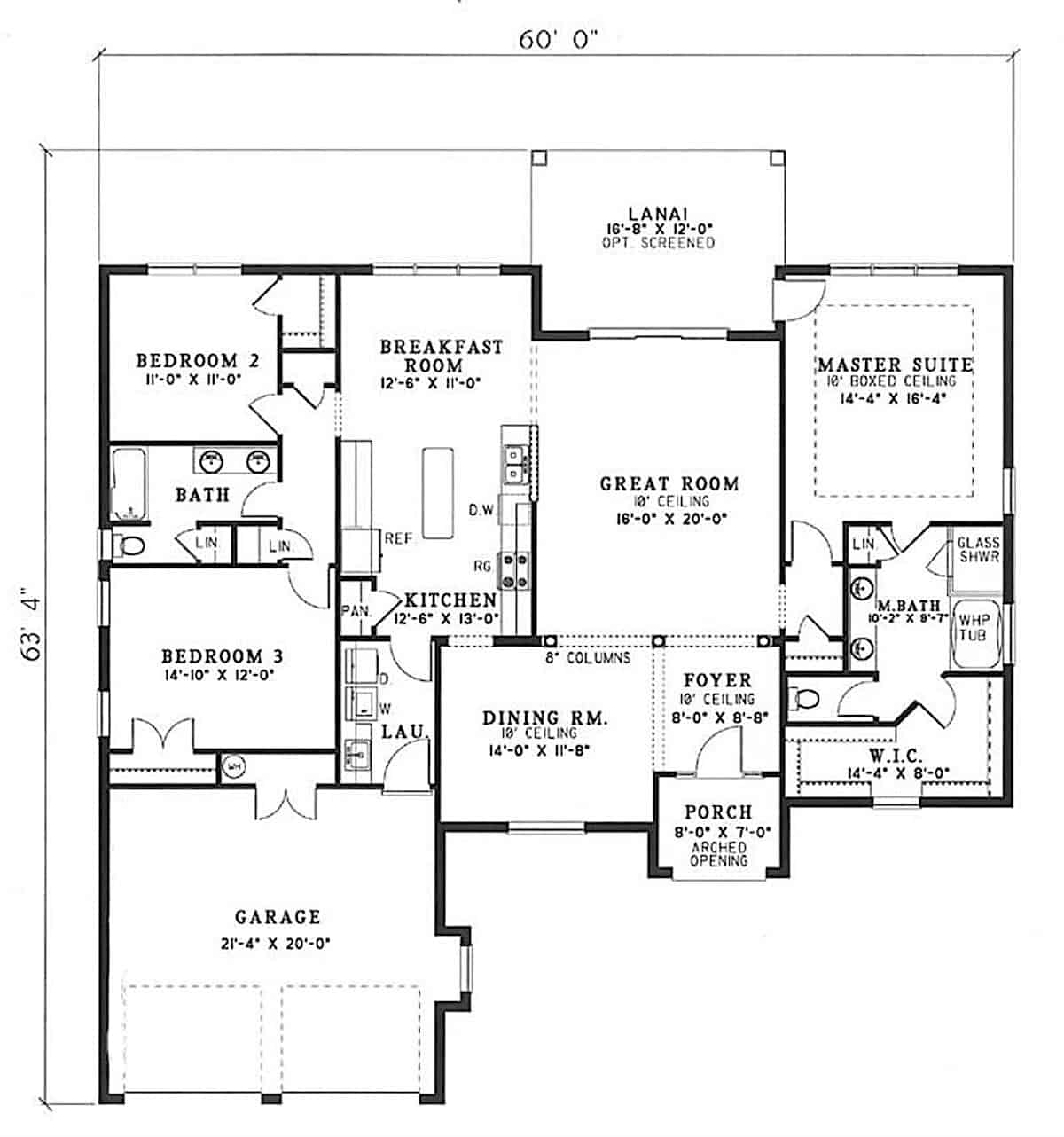  Ranch  Home  3 Bedrms 2 Baths 2059 Sq  Ft  Plan  153 1200 