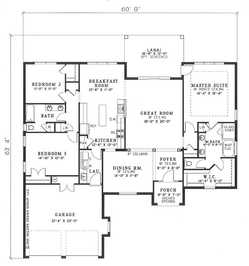 Coastal Home with 3 Bedrooms, 2059 Sq Ft House Plan 153