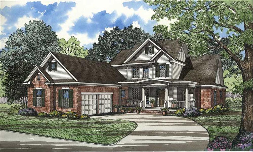 Front elevation of Country home (ThePlanCollection: House Plan #153-1204)