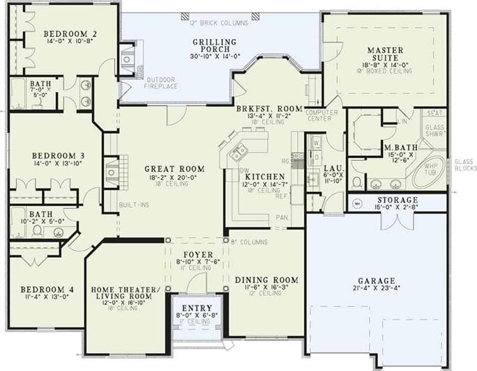Country House Plans 4 Bedroom Design