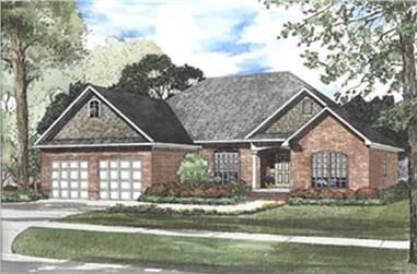 3-Bedroom, 1909 Sq Ft French House Plan - 153-1215 - Front Exterior