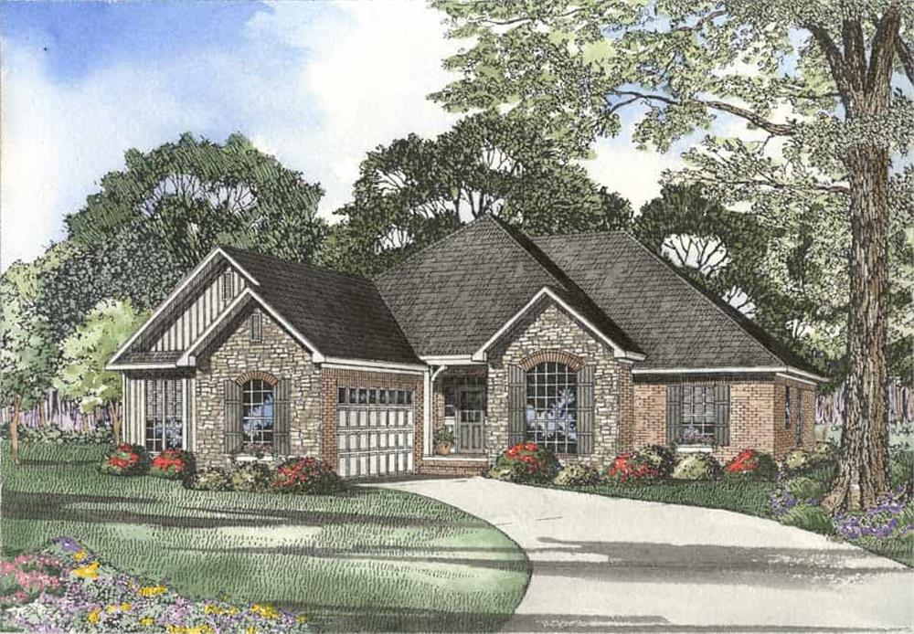 Front elevation of Country home (ThePlanCollection: House Plan #153-1218)