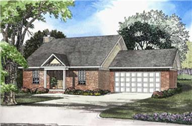3-Bedroom, 1324 Sq Ft Small House Plans - 153-1220 - Main Exterior