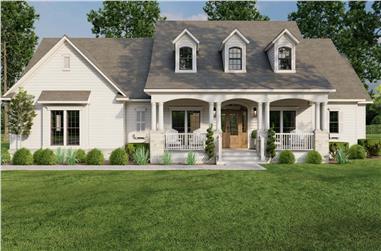 4-Bedroom, 2373 Sq Ft Country House Plan - 153-1224 - Front Exterior