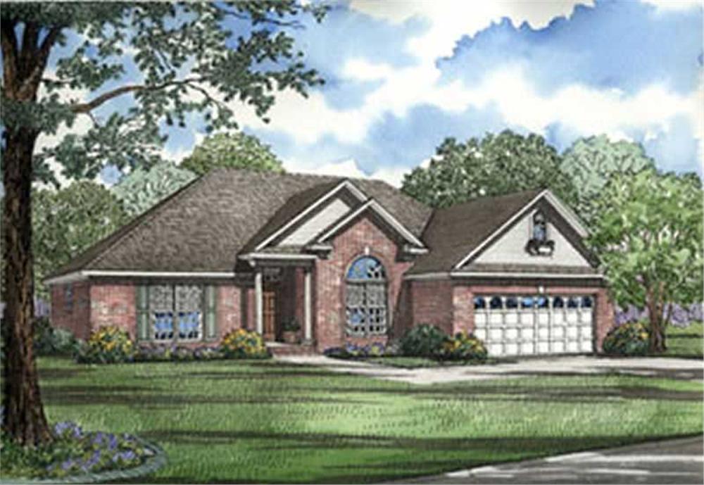 Front elevation of European home (ThePlanCollection: House Plan #153-1228)