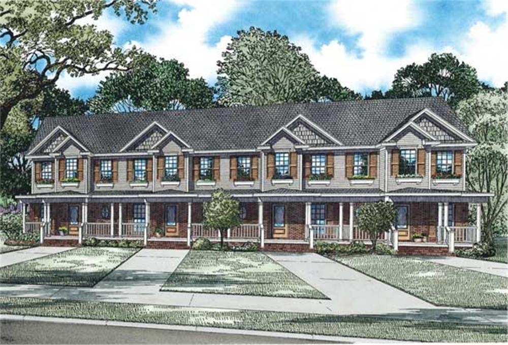 Color rendering of Multi-Unit House Plan #153-1253.