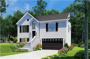 4-Bedroom, 1614 Sq Ft Colonial House Plan - 153-1258 - Front Exterior