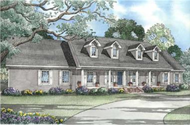 4-Bedroom, 3217 Sq Ft Country House Plan - 153-1259 - Front Exterior