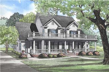 4-Bedroom, 3820 Sq Ft Colonial House Plan - 153-1261 - Front Exterior