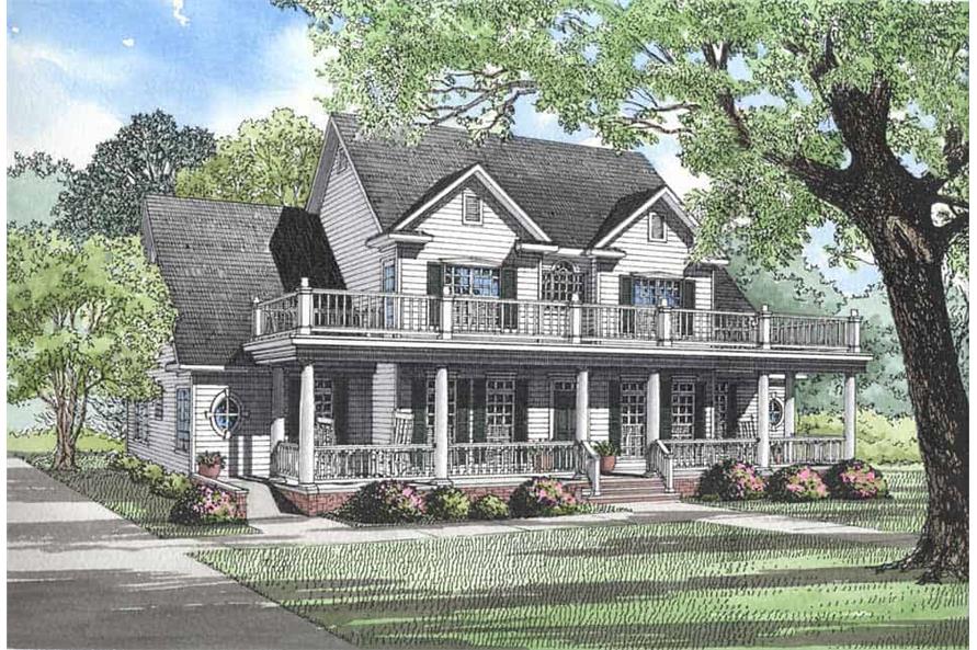  Colonial Country House Plan Traditional 4 Bedrm 3820 Sq Ft