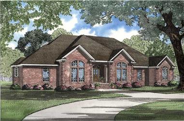 3-Bedroom, 2742 Sq Ft Southern House Plan - 153-1268 - Front Exterior