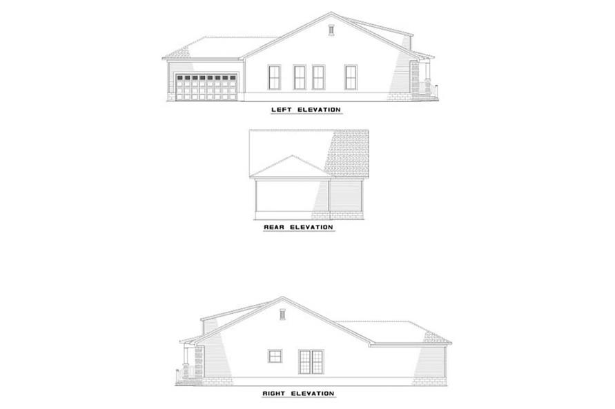EXTERIOR ELEVATIONS of this 3-Bedroom,1259 Sq Ft Plan -1259