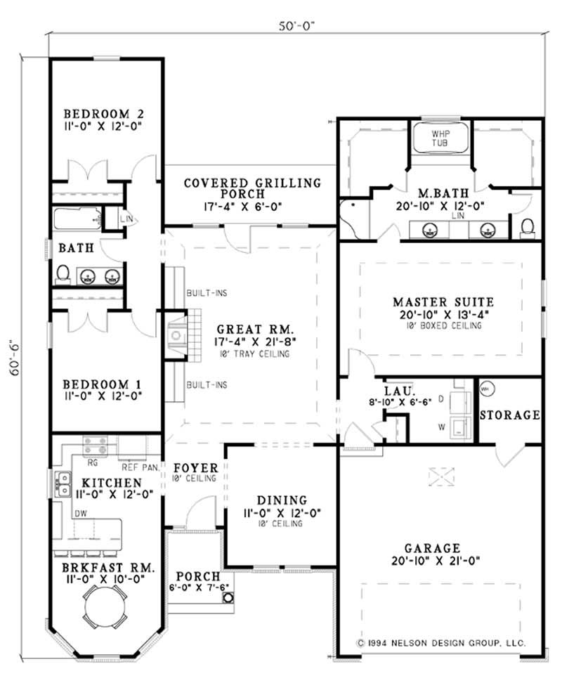 Floor Plan First Story of Country Plan #153-1298