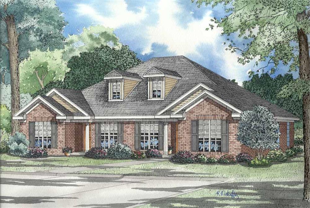 Front elevation of Multi-Unit home (ThePlanCollection: House Plan #153-1316)