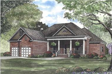 3-Bedroom, 2100 Sq Ft Southern House Plan - 153-1323 - Front Exterior