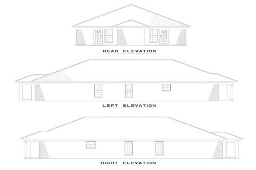 EXTERIOR ELEVATIONS of this 3-Bedroom,1169 Sq Ft Plan -1169