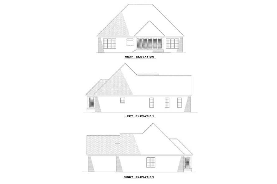 EXTERIOR ELEVATIONS of this 3-Bedroom,1732 Sq Ft Plan -1732