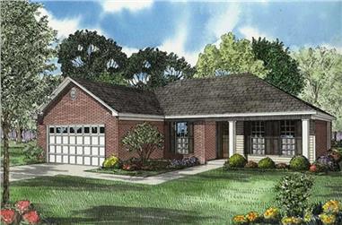 3-Bedroom, 1210 Sq Ft Ranch House Plan - 153-1343 - Front Exterior