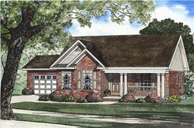 3-Bedroom, 1321 Sq Ft Country Home Plan - 153-1345 - Main Exterior